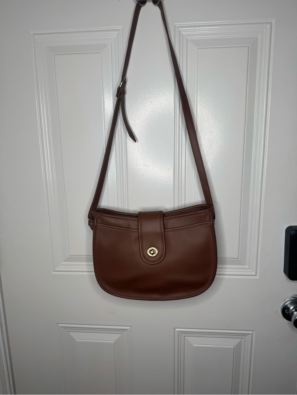 Coach Brown Leather Turn-Lock Crossbody
